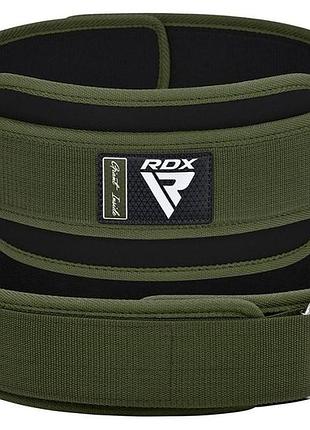 Пояс для тяжелой атлетики rdx rx5 double belt неопреновый army green l