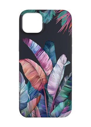 Матовый черный чехол на apple iphone 14 plus :: тропики (принт 372)