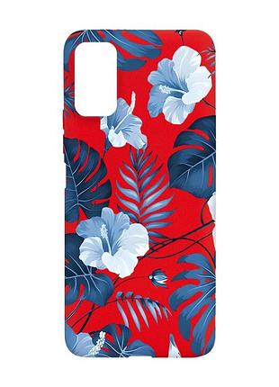 Матовый красный чехол на xiaomi redmi note 11 4g :: тропики (принт 373)