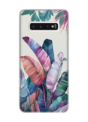 Прозрачный чехол на samsung galaxy s10 :: тропики (принт 372)