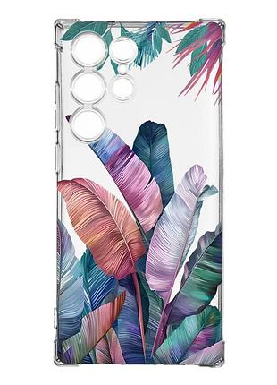 Чехол с утолщёнными углами на samsung galaxy s23 ultra :: тропики (принт 372)