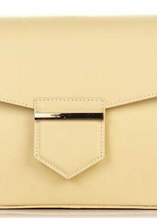 Кожаный клатч genuine leather желтый