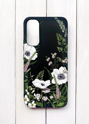 Матовий чохол на samsung a34 5g чорний :: квіти польові (принт 363)