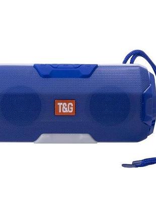 Беспроводная портативная bluetooth колонка, поддержка fm, microsd c led-подсветкой tg-143 blue