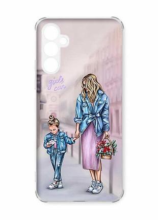 Чехол с утолщенными углами на samsung galaxy a55 (a556) :: мама и дочь (принт 56)