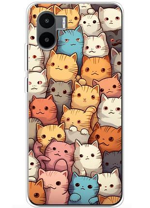 Чехол силиконовый с картинкой на xiaomi redmi a2 (котики)