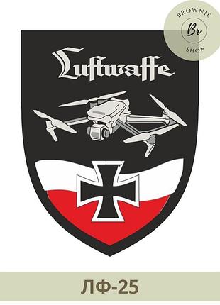 Шеврон німецький хрест із дроном. шеврон luftwaffe з дроном. нашивка німецький хрест. виготовлення шевронів (лф-25)