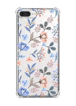 Чехол с утолщёнными углами для apple iphone 7 plus/ 8 plus :: цветочный фон (принт 371)