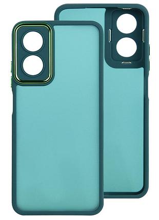 Чехол fiji lens для oppo a17k бампер матовый с защитой блока камер dark green