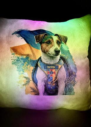 Подушка нічник пес патрон — м'яка іграшка, дитячий нічник — patron the dog