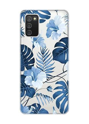 Прозрачный чехол для samsung galaxy a02s :: тропики (принт 373)