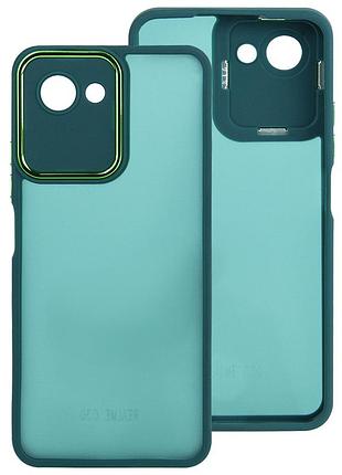 Чохол fiji lens для realme c30 бампер матовий з захистом блока камер dark green