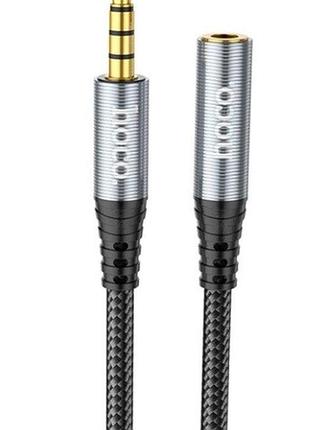 Кабель aux hoco upa20 3.5 audio extension cable male to female (l=1m) сірий
