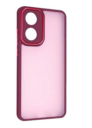 Чехол fiji lens для oppo reno8 t (cph2481) бампер матовый с защитой блока камер wine red