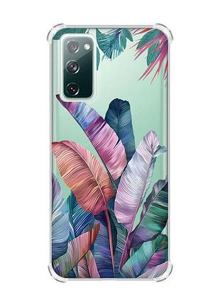 Чохол з потовщеними кутами на samsung galaxy s20 fe :: тропіки (принт 372)