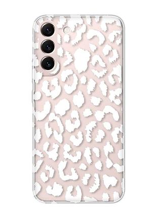 Прозорий чохол на samsung galaxy s22 :: леопардовий принт білий (принт 375)