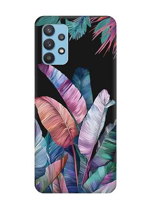 Матовый черный чехол на samsung galaxy a32 :: тропики (принт 372)