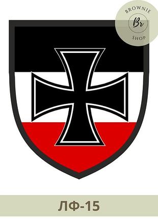 Шеврон німецький хрест на тлі чорно-біло-червоний прапор німеччини. нашивка німецький хрест. шеврони на замовлення (лф-15)