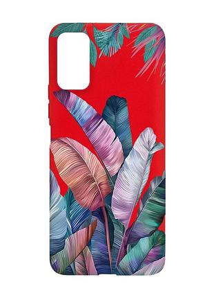 Матовый красный чехол на xiaomi redmi note 11 4g :: тропики (принт 372)