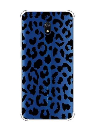 Чехол с утолщенными углами на xiaomi redmi 8a :: леопардовый принт (принт 374)