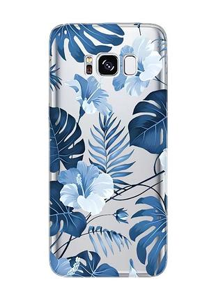 Прозрачный чехол для samsung s8 :: тропики (принт 373)