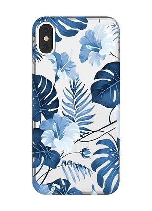 Прозрачный чехол на iphone x / xs :: тропики (принт 373)