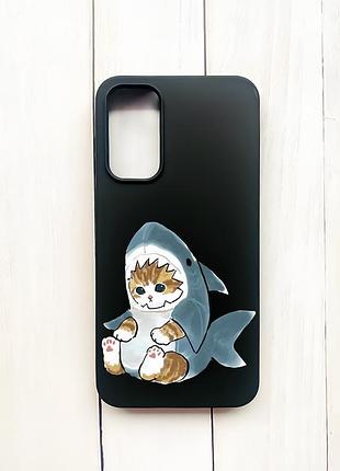 Матовый чехол на samsung galaxy a15 (a155) / m15 черный :: котёнок (принт 120)