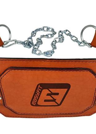 Пояс для обтяжень easyfit (шкіра) до 250 кг коричневий