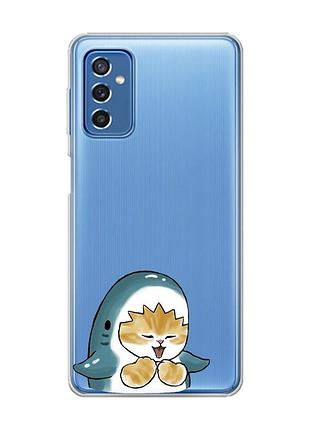Прозрачный чехол на samsung galaxy m52 :: котёнок акула (принт 376)