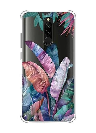 Чехол с утолщенными углами на xiaomi redmi 8 :: тропики (принт 372)