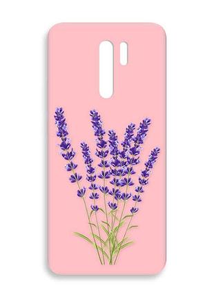 Матовий рожевий чохол на xiaomi redmi 9 :: лаванда (принт 28)