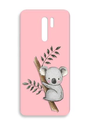 Матовый розовый чехол на xiaomi redmi 9 :: коала (принт 132)