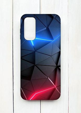 Матовый чехол с черными боками на samsung galaxy a14 5g :: рельефный фон (принт 36)