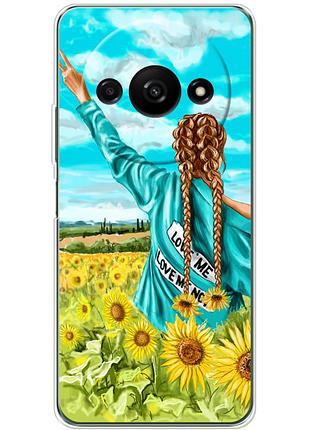Чехол силиконовый с картинкой на xiaomi redmi a3 (патриотический, девушка украинка)