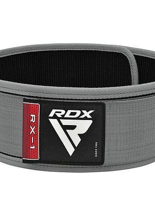 Пояс для тяжелой атлетики rdx rx1 weight lifting belt grey l