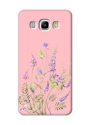 Матовый розовый чехол на samsung galaxy j5(2016) j510 :: цветочная идиллия (принт 382)
