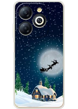 Чехол силиконовый с картинкой на infinix smart 8 plus (новогодний)