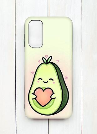 Матовий чохол з чорними боками на samsung galaxy a14 5g :: кавай авокадо з сердечком (принт 310)