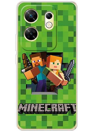 Чехол силиконовый с картинкой на infinix zero 30 4g (майнкрафт, minecraft)