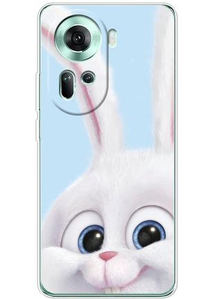 Чехол силиконовый с картинкой на oppo reno 11 5g (кролик снежок)