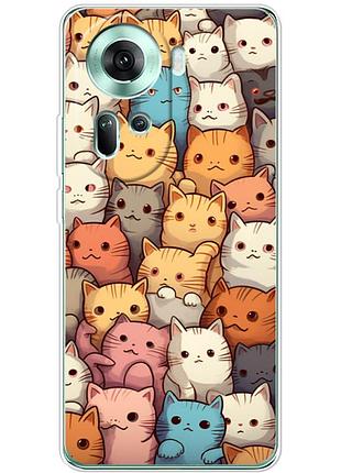 Чехол силиконовый с картинкой на oppo reno 11 5g (котики)
