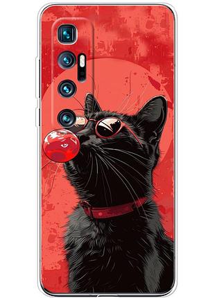 Чохол силіконовий з картинкою на xiaomi mi 10 ultra (стильний котик)