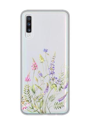 Прозрачный чехол на samsung galaxy a70 (2019)/a705 :: цветочная идиллия (принт 382)