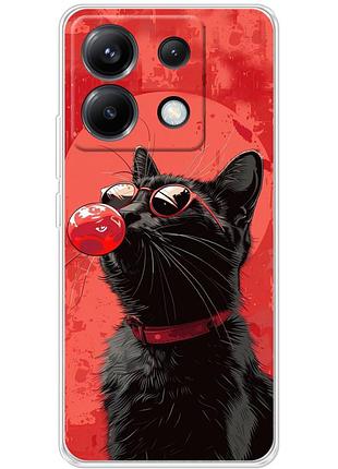 Чохол силіконовий з картинкою на xiaomi poco x6 5g (стильний котик)