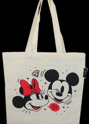 Сумка шоппер для покупок disney mickey and friends бежева