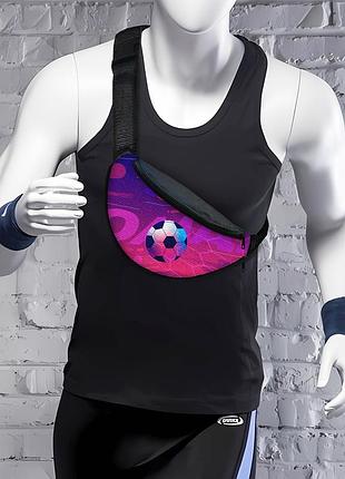 Сумка-бананка чоловіча/жіноча футбол sport 32×16 см з розширювачем поясна сумка або сумка через плече (02910)