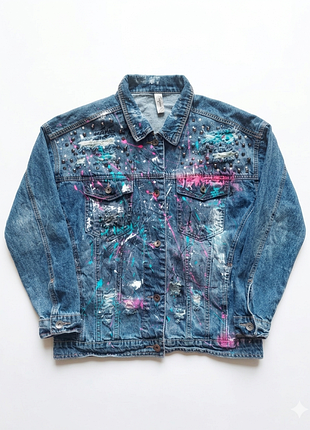 Эксклюзивная джинсовка art denim от vanilla (italy) - grunge &amp; glam rock style