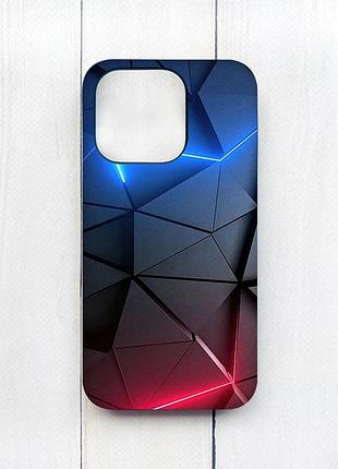 Матовый чехол с черными боками на iphone 15 pro :: рельефный фон (принт 36)