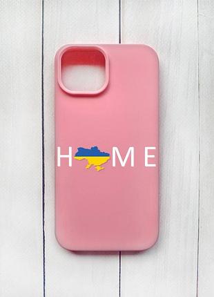 Матовый чехол на iphone 15 розовый :: дом украина (принт 73)