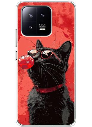 Чохол силіконовий з картинкою на xiaomi 13 (стильний котик)